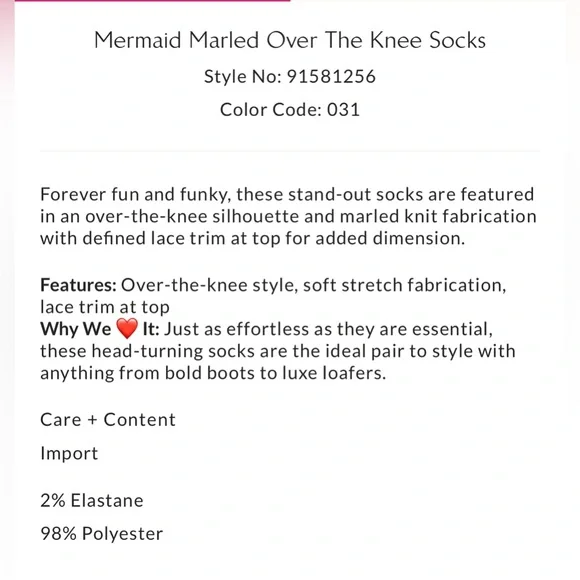 NWT Free People Mermaid Marled Over the Knee Socks - Picture 3 of 3